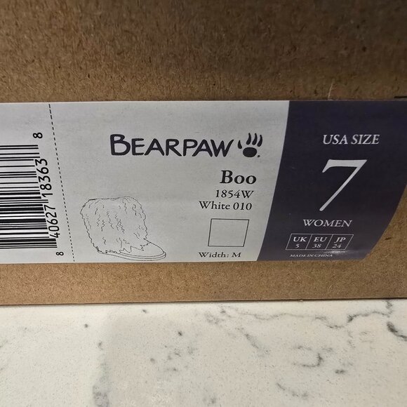 NEW BEARPAW Boo Real White Lamb Fur Lined Boots Womens Size 7 uk 5 eu 38 NIB - Picture 10 of 15